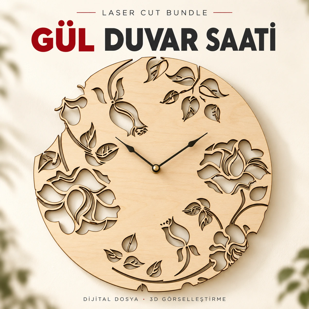 Gül duvar saati