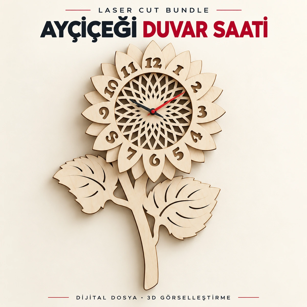 Ayçiçeği duvar saati