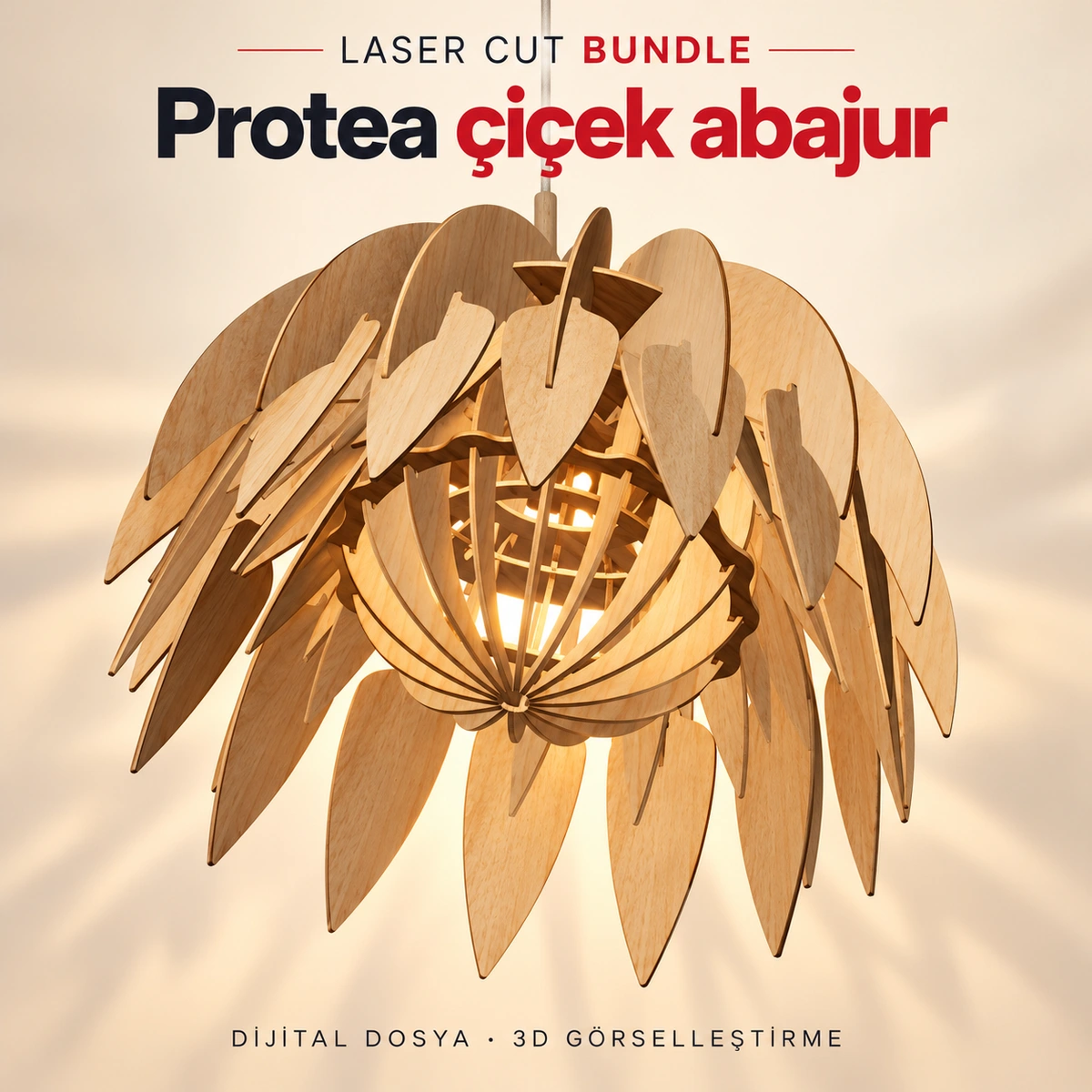 Protea çiçek abajur