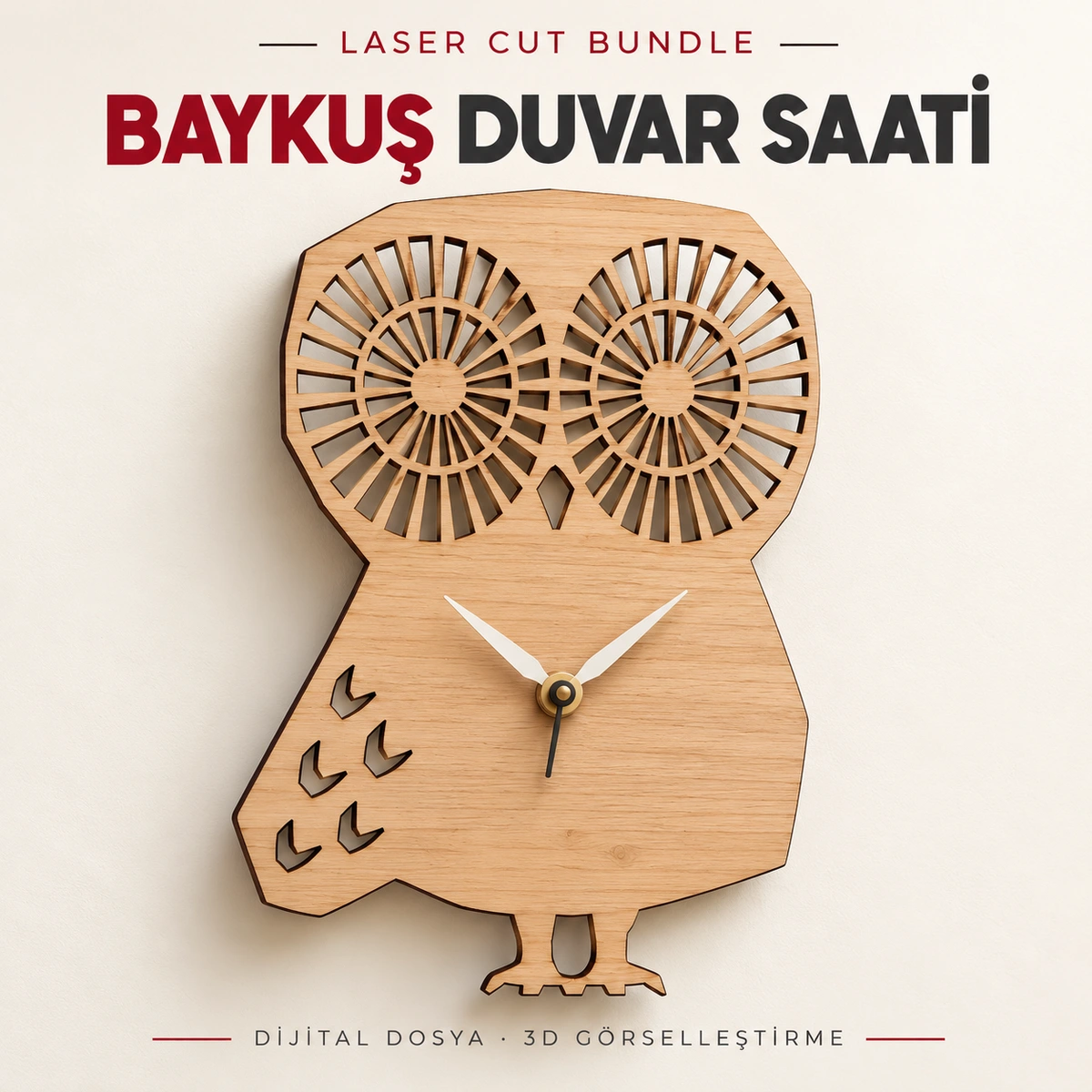 Baykuş duvar saati