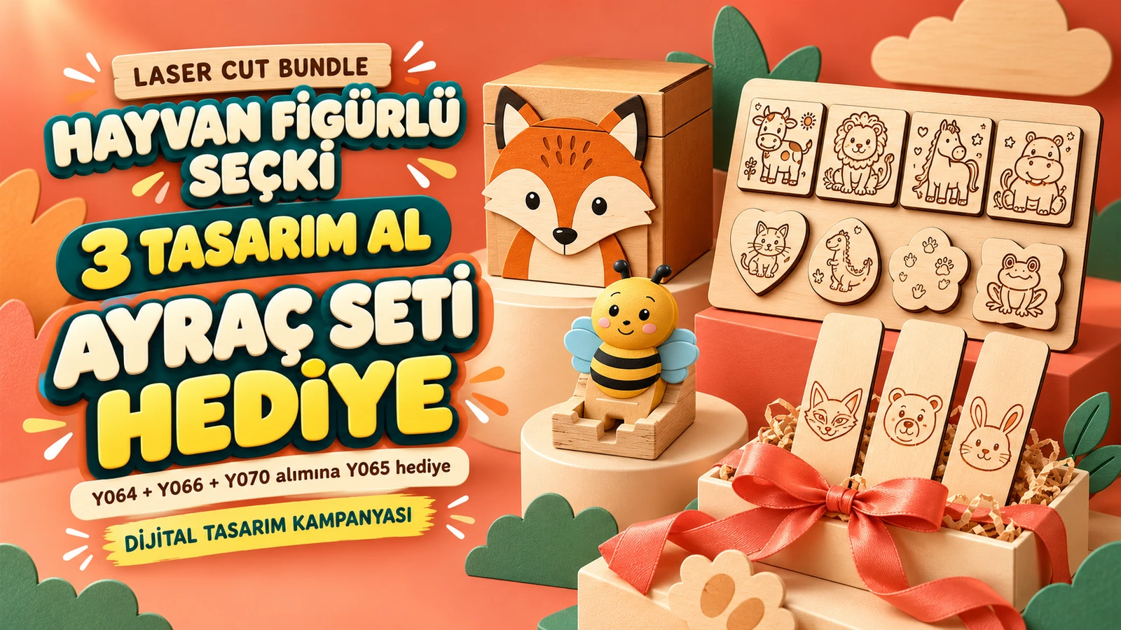 Hayvan Figürlü Tasarımlara Hediye